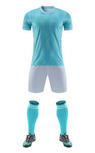 Custom Practice Lattice Men Football <strong>Jerseys</strong> Shirts &amp; Tops <strong>Blue</strong> and White Soccer Uniforms Sets - Product Image 5