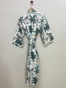 Kimono Largo de Algodón, Talla Única, Holgado y Cómodo para Cualquier Talla, Aproximadamente 50 Pulgadas, Proveedor de la India - Product Image 2