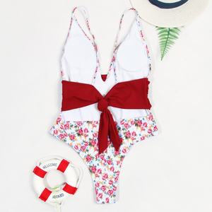 Traje de Baño de Una Pieza Personalizado para Mujer, Top Corto con Tanga en V, Tela Personalizada, Servicio de Muestra en 7 Días, Venta al Por Mayor - Product Image 2