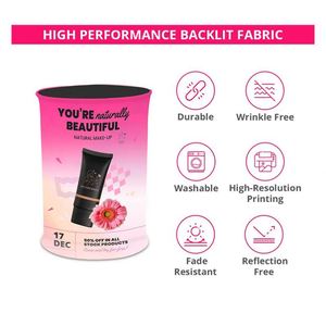 <b>Foldable</b> Aluminum Custom Trade Show Pop up bar Counter Display Stand Oval Pop up <b>Table</b> With LED Light Promo Products - Product Image 3