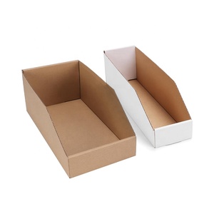 Kraft mở <span class=keywords><strong>Top</strong></span> bin hộp sóng Organizer thùng cho phòng đựng thức ăn kệ văn phòng nhà để xe cửa hàng hiển thị các tông hộp lưu trữ Thùng - Product Image 2