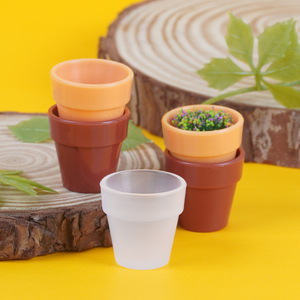 Mini pots de fleurs succulentes en ABS, pots de fleurs miniatures en terre cuite simulés, jouets miniatures DIY, accessoires de scène en colle à la beurre. - Product Image 1