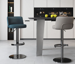 High-end custom commercial furniture modern style nightclub bar <b>stools</b> and chairs luxurious <b>leather</b> adjustable height metal - Product Image 3