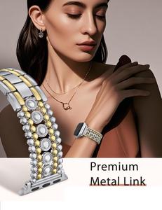 Bracelet de montre à dégagement rapide en diamant pour Apple Watch S10 11 46mm Ultra 49mm SE 44mm – Retirez simplement les maillons - Product Image 3