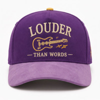Casquette de baseball structurée en daim bicolore à 5 panneaux style rétro printemps-automne avec broderie 3D personnalisée