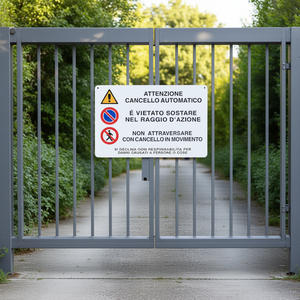 Señal de advertencia para puerta automática, aviso de seguridad de 30x20cm para uso en exteriores - Product Image 3