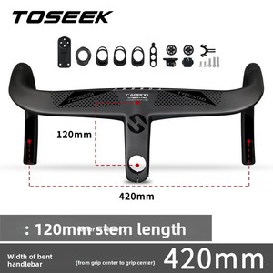 <span class=keywords><strong>Manillar</strong></span> Integrado de Carbono para Carretera <span class=keywords><strong>TOSEEK</strong></span> TR5500, <span class=keywords><strong>Manillar</strong></span> de Carbono de 28.6 mm con Soporte para Ciclocomputador, Accesorios para Bicicleta - Product Image 6