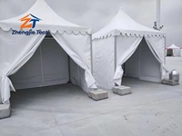 Tente Pagode Portable en Alliage d'Aluminium Facile à Assembler avec Toit en PVC pour Expositions, Festivals, Marchés aux Puces, Foires Extérieures et Boutiques Éphémères