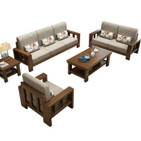 Meilleures ventes : Ensemble de canapés modulaires en bois au design de loisirs, style luxe léger, pour salon