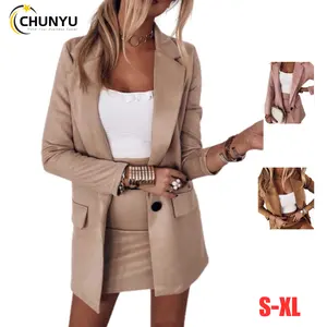 Womens Casual Slim Fit Blazers Open Front Long Sleeve Button Work Office Dress Blazer Suits For Business