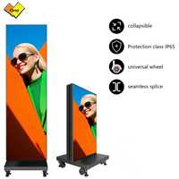 Afficheur d'animation LED couleur pleine Qray, professionnel, pliable en trois parties, solution d'affichage intelligent pour les événements marketing en magasin