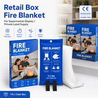 Couverture anti-feu en fibre de verre enduite de silicone 40*40 pouces, certifiée CE, emballage carton, fourniture de sécurité pour la vente au détail