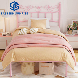 <span class=keywords><strong>Lit</strong></span> simple en métal de style princesse antique, design élégant et couleur rose, pour filles et enfants, avec un toucher enfantin - Product Image 3