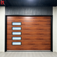 Porte de garage isolée Bolang, aspect bois, sectionnelle, 16 pieds, 6 pieds, 5 pieds, portes de garage pour voitures 16x7, 9x7, fenêtre de jour personnalisée, fabricant