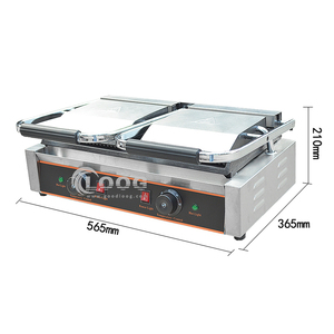 Nueva Plancha de Panini con Ranuras Planas, Superficie Antiadherente para <span class=keywords><strong>Hamburguesas</strong></span>, Filetes, Tocino, Parrilla Eléctrica Comercial de Contacto - Product Image 5