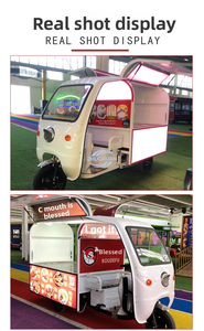 Convenient Movable <b>Electric</b> Snack Cart Open Type Kitchen 200 Capacity Three Wheel Street Food Transport Car - Product Image 2