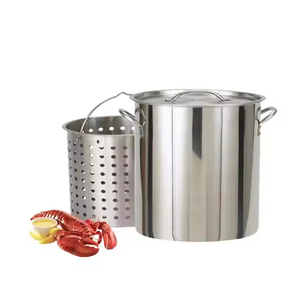 Marmite commerciale classique avec panier de cuisson et couvercle ventilé en aluminium, capacité 20-100 Qt, pour friture de dinde - Product Image 6