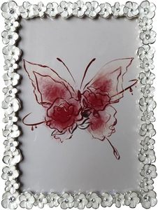 Cadre <span class=keywords><strong>photo</strong></span> décoratif blanc ivoire délicat, fleurs en résine peintes à la main, design botanique, porte-<span class=keywords><strong>photo</strong></span> - Product Image 1