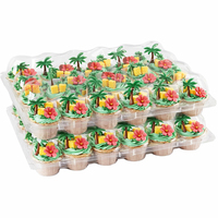 Barquettes jetables en RPET de qualité alimentaire, 24 unités, avec couvercle, pour emballage sous vide de cupcakes et bonbons