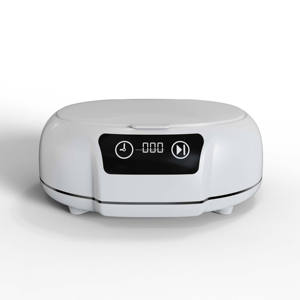 Nettoyeur à ultrasons professionnel 50W 40kHz avec minuterie numérique, réservoir d'eau 0,7L, pour usage domestique, en plastique blanc - Product Image 5