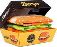 Chaussettes amusantes AB avec motif de frites, hamburger et bière, en coton, vente en gros, chaussettes pour femmes assorties