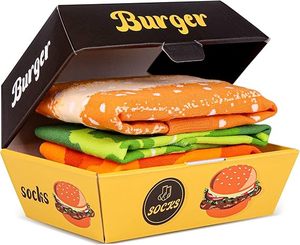 Chaussettes amusantes AB avec motif de frites, hamburger et bière, en coton, vente en gros, chaussettes pour femmes assorties - Product Image 4