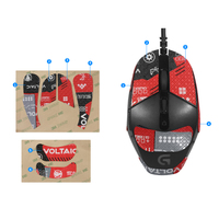 Autocollant antidérapant pour souris Logitech G302 sans fil, peau antidérapante, auto-adhésive, résistante à la transpiration, accessoires pour souris de jeu, noir