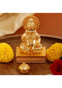 <b>Gold</b> Plated Kuber Ji Idol 3.5 Inch Hindu God <b>Statue</b> for Home Office Temple Puja Decor Wealth Prosperity Religious Gift - Product Image 6