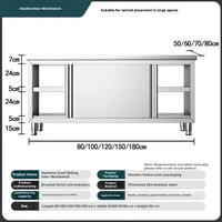 Plan de travail en acier inoxydable, îlot de cuisine commercial, table de préparation, adapté aux lignes d'assemblage alimentaire, aux boulangeries et aux restaurants
