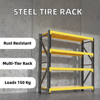 Étagère de stockage durable pour entrepôt, en acier à 5 couches, anti-corrosion, multi-niveaux, revêtement époxy bleu, capacité de charge de 150 kg