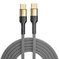 Kabel Data Braided Jacket Pengisian Cepat PD 100W Tipe C ke Tipe C untuk Ponsel Grosir