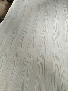 Customized Red Oak Wood Veneer Sheet Crown Cut With Paper Back 0.3mm Thickness