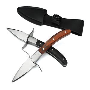 Mango de madera <span class=keywords><strong>profesional</strong></span> Mariscos Abridor Acero inoxidable Oyster Shucking Cuchillo con vaina - Product Image 2