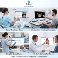 Moniteur professionnel 27 pouces tactile 4K 75Hz, compatible VESA, fixation murale, noir et blanc, pour cabinet médical, infirmierie, soins de santé