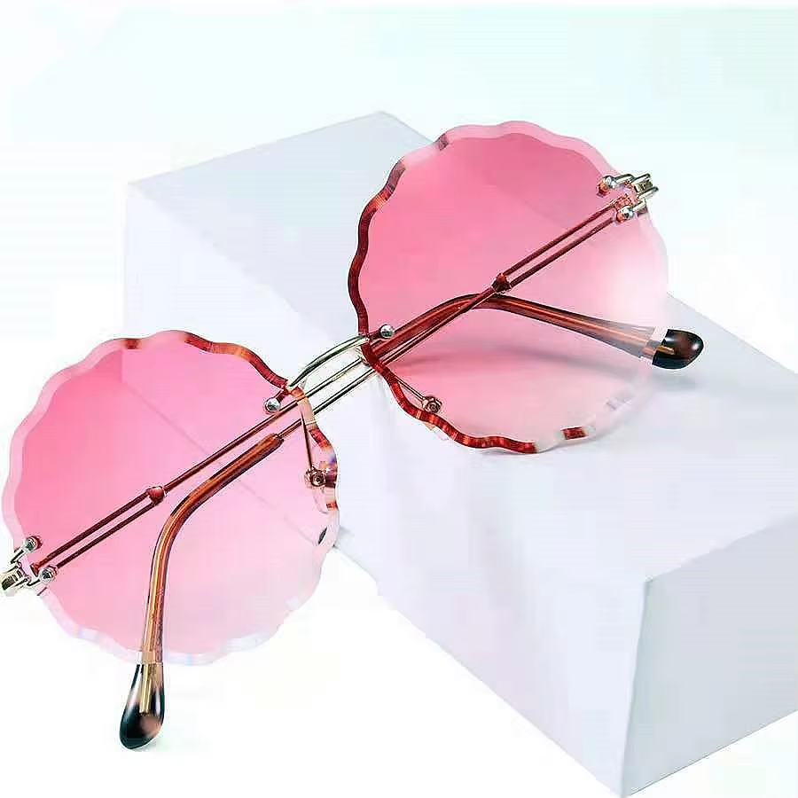 Lunettes de soleil femme sans monture en forme de fleur