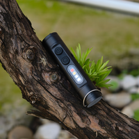 COVREVYN Lampe torche mini professionnelle 500LM personnalisable avec bouton de couleur interchangeable, gadget EDC pour cadeau de Noël