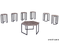 YUKAI Nouvelle conception Table basse moderne convertible 7 pièces avec panneaux MDF + PVC 1+6 CT-119 pour appartement