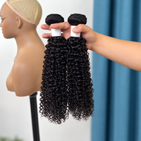 Extensions de cheveux humains naturels noirs bouclés crépus, tissage double trame, vente en gros, cheveux humains bruts
