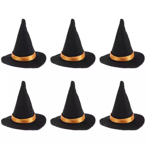 Personnalisé Halloween Mini Feutre Sorcière Chapeau Ornement Fête Nouveautés <span class=keywords><strong>Bouteille</strong></span> <span class=keywords><strong>De</strong></span> Vin Faveur Cadeau Décorations - Product Image 1