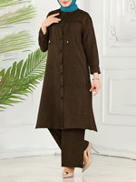 2025 décontracté musulman vêtements islamique Long Cardigan Blouse pantalon 2 pièces costume moyen-orient arabe ouvert modeste femmes Abaya dubaï