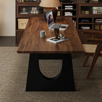 Bureau en bois massif noyer, table de conférence, table de travail, table de salle à manger moderne et minimaliste, grande table de réunion