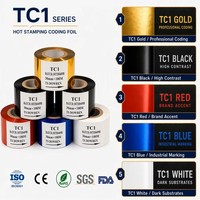 Ruban de codage noir de 30 mm en gros, feuille de marquage à chaud pour l'impression de la date d'expiration et du code de lot, compatible avec le codeur de date portable