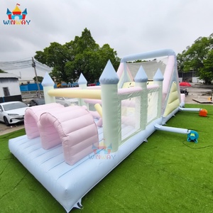 Nuevo Circuito de Obstáculos Inflable Macaron 2026, Castillo Hinchable con Tobogán de Colores Pastel, Material de PVC, para 20 Personas, Uso en Exteriores - Product Image 3