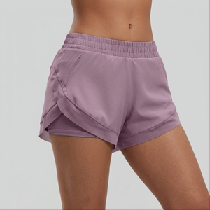 Shorts Deportivos 2 en 1 para Mujer, Cintura Elástica, Secado Rápido, Forro Interior Anti-fricción, Dobladillo Curvo, para Gimnasio, Tenis, Casual, Venta al Por Mayor - Product Image 1
