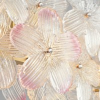 Magnifique Lustre LED en Verre Floral, Suspension Linéaire Ronde Moderne de Luxe pour Salle à Manger, Chambre, Salon, Hall d'Entrée