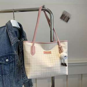 Bolso de hombro asimétrico con estampado a cuadros para mujer estilo informal a la moda - Product Image 3