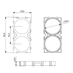 Soporte para Batería de Litio 40160 1x2 al por Mayor, Soporte para Batería OEM, Material Plástico ABS PC, Soporte para Batería 40160 - Product Image 6