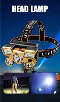 Linterna Frontal Recargable USB, Portátil, 5 LED, Batería Integrada, Luz LED para Fotografía