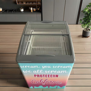 מקרר תצוגה אופקי מסחרי לגלידה עם מכסה זכוכית לסופרמרקטים קטנים/חנויות נוחות, ניתן להתאמה אישית - Product Image 6