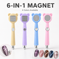 6-en-1 Mini Multifonctionnel UV Double Plastique Carré Japonais Aimant pour Ongles Effet Œil de Chat Gel Polish Nail Art Fournitures de Manucure Professionnelles